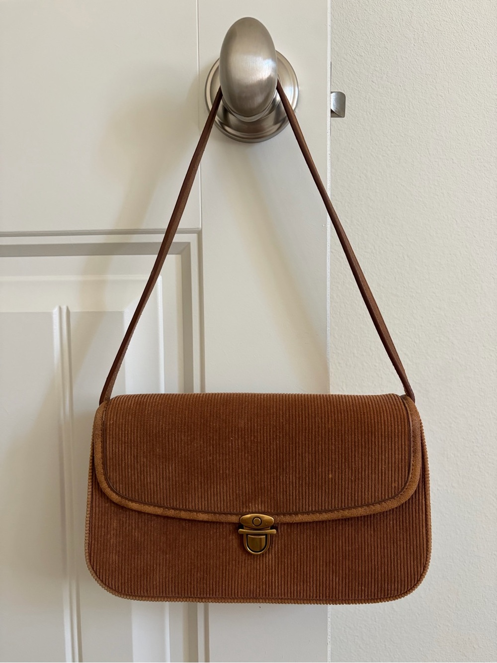 Brandy Melville Handbag with faux leather trim and gold hardware